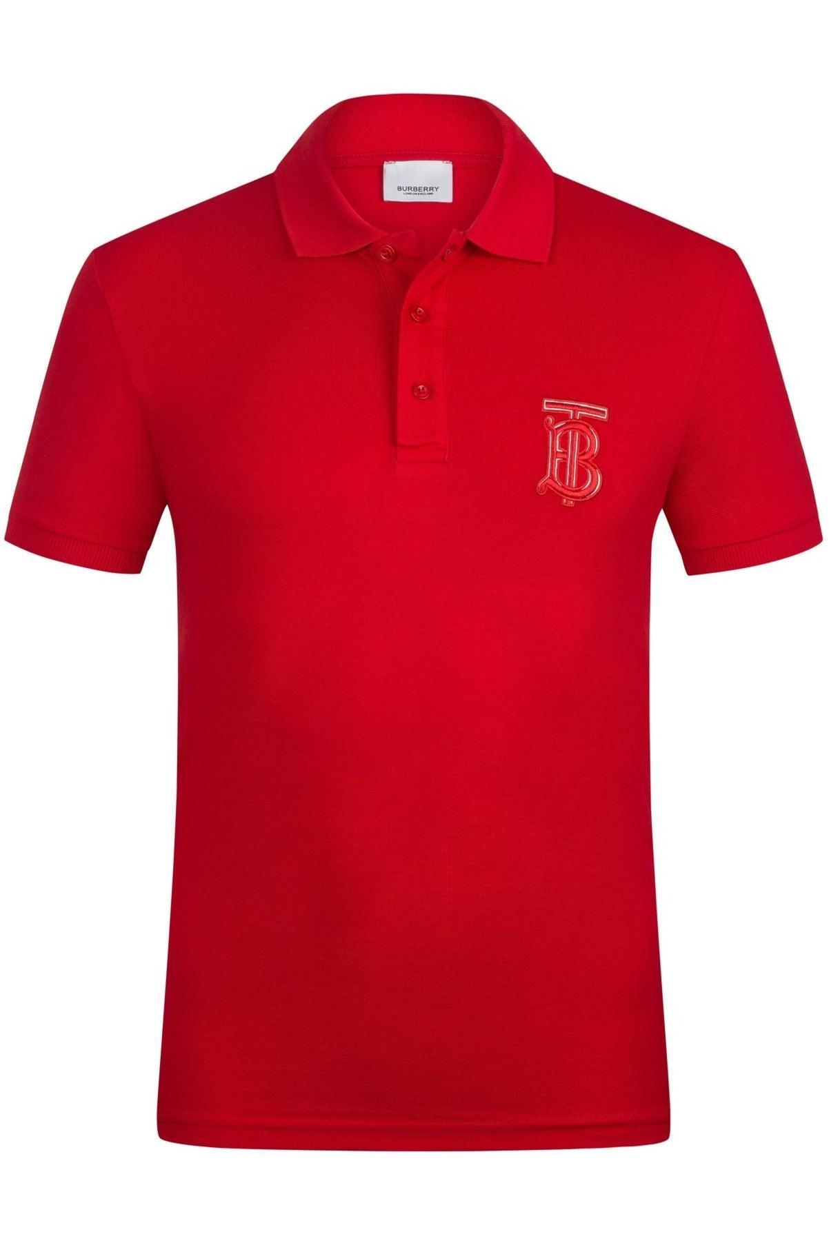 Burberry red polo shirt best sale