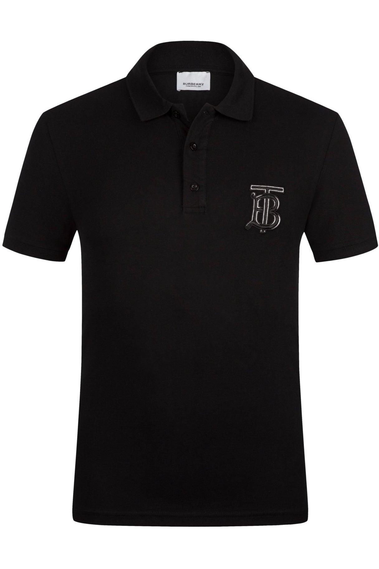 Black burberry polo mens on sale