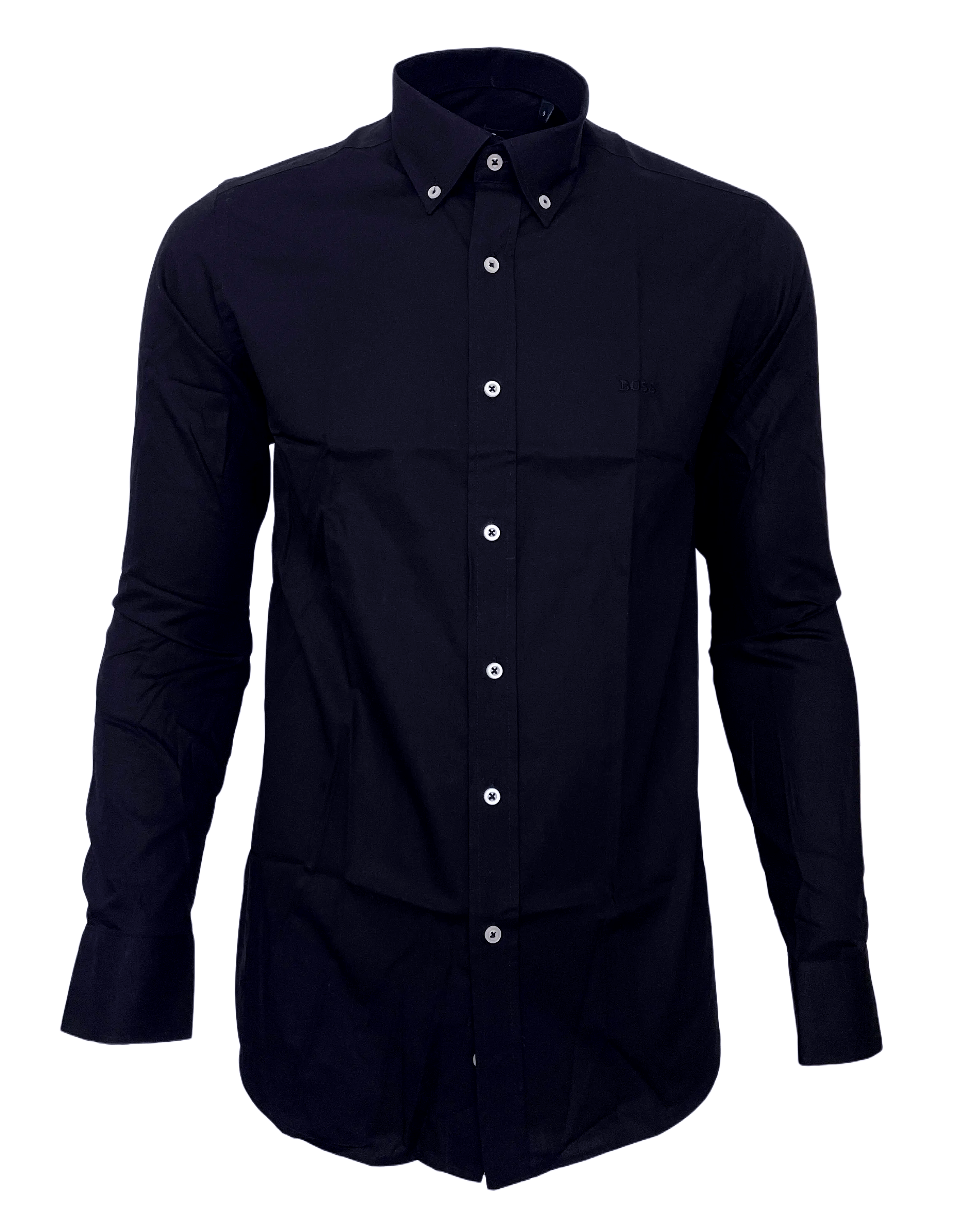 Hugo Boss Men Navy Cotton Casual Shirt