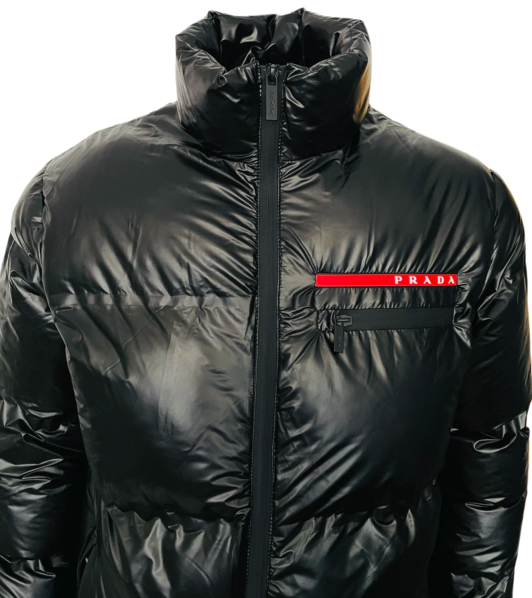 Prada Puffer Jacket In Black