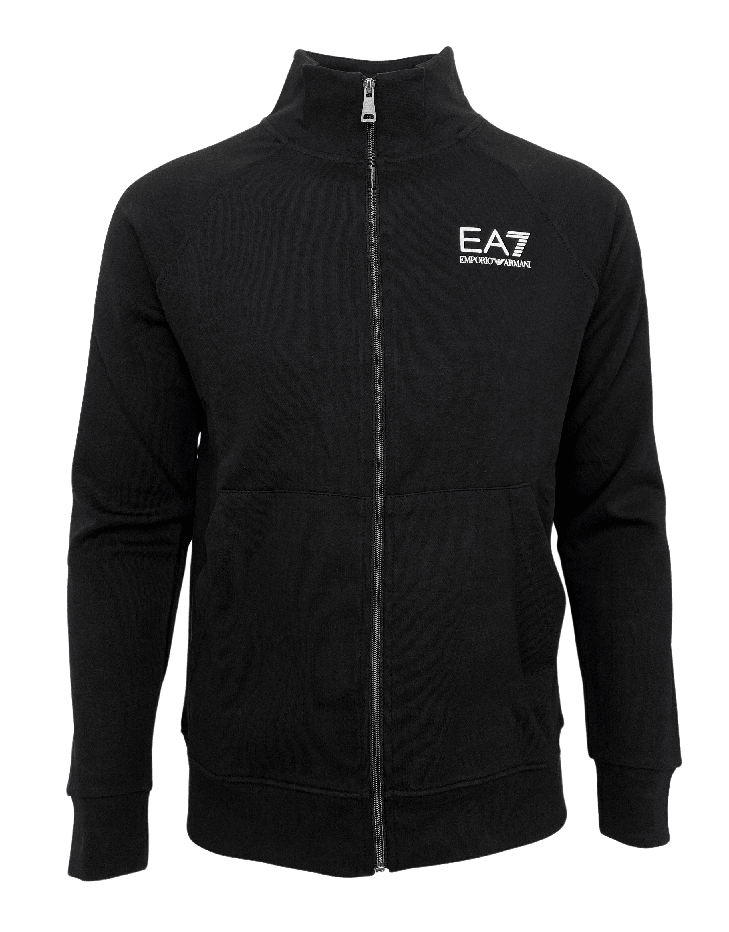 Emporio Armani EA7 Men Black Tracksuit 100% Cotton - Giltenergy