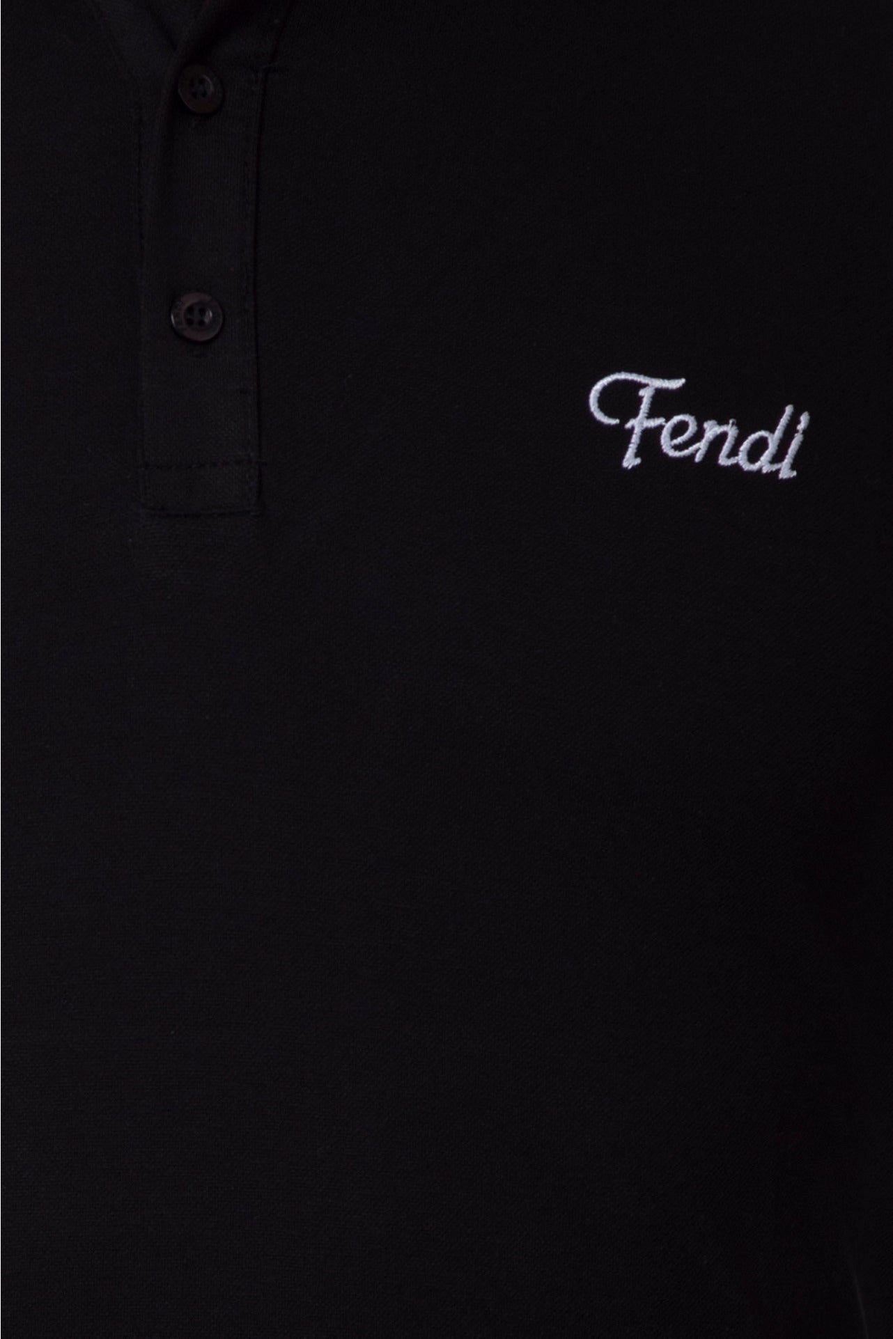 Fendi Black Men Polo Shirt  Material Cotton